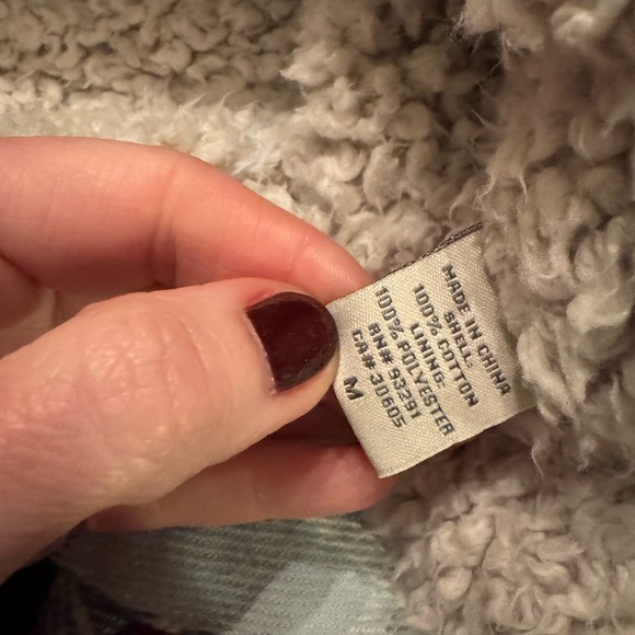 Dylan Sherpa lined zip flannel shaker size medium like new - Picture 7 of 7